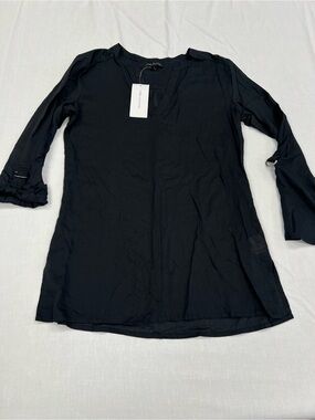 Lob Collection Black Long-Sleeve V-Neck Tunic Women’s Size 2